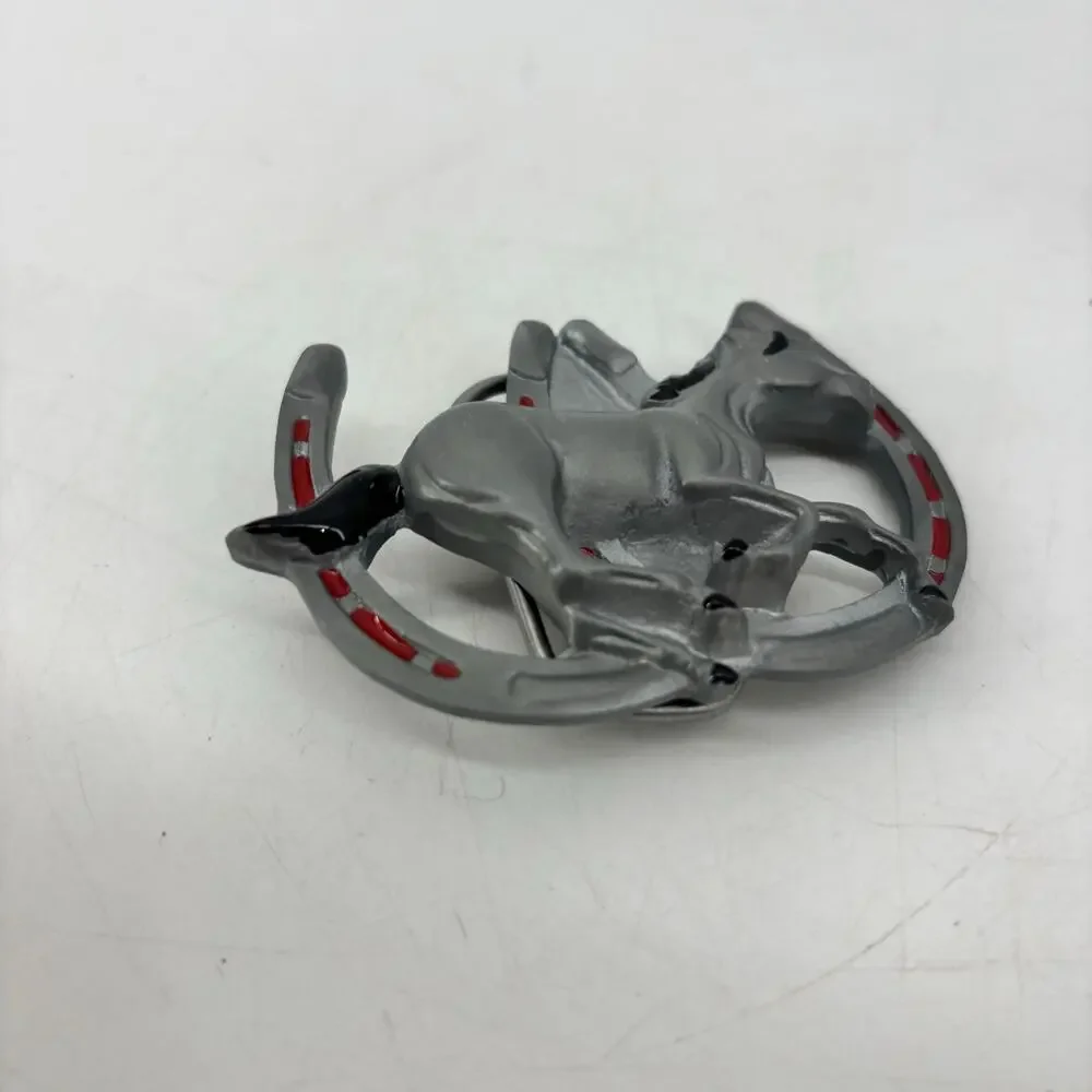 Great American Buckle Co. Horse & Horseshoe Belt Buckle Enamel